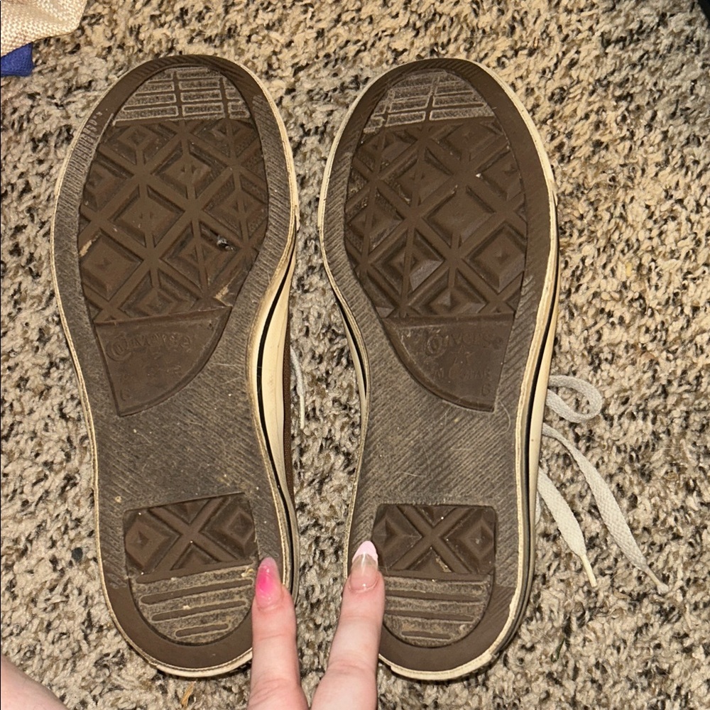 Converse Brown and White Sneakers - Picture 2 of 3